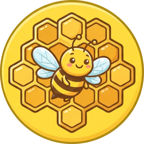 HoneyCombs bee and honeycomb logo